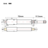 17.5MM 6V 12V 24V 188N Mikro Elektrischer Linearantrieb Mini Elektrozylinder H (Modell 0041642)