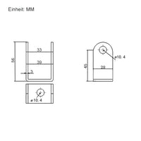 Halterung Befestigungswinkel B für Elektrischer Linearantrieb (Modell 0043002)
