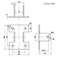 Halterung Befestigungswinkel C für Elektrischer Linearantrieb (Modell 0043006)