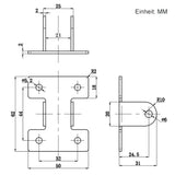 Halterung Befestigungswinkel C für Elektrischer Linearantrieb (Modell 0043006)