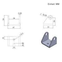 Halterung Befestigungswinkel D für Elektrischer Linearantrieb (Modell 0043007)