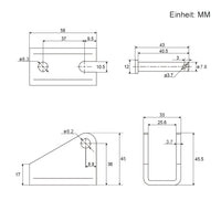 Halterung Befestigungswinkel J für Elektrischer Linearantrieb (Modell 0043152)