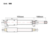 100MM 6V 12V 24V 188N Mikro Elektrischer Linearantrieb Mini Elektrozylinder H (Modell 0041646)