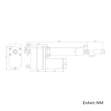 150MM 12V 24V 12000N Schwerindustrie Elektrischer Linearantrieb Elektrozylinder C2 (Modell 0041903)