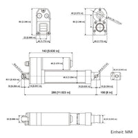 150MM Hub Linearantrieb IP67 Wasserdicht & Leise mit Eingebauter Hall Effekt Sensor (Modell 0041935-1)