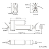 30MM Hub Linearantrieb IP67 Wasserdicht & Leise mit Eingebauter Hall Effekt Sensor (Modell 0041932-1)