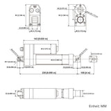 100MM 3500N Linearantrieb Leise mit Einstellbarem Hub – IP67 Wasserdicht mit Reed Magnetschalter (Modell 0041934-4)