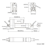 50MM 3500N Linearantrieb Leise mit Einstellbarem Hub – IP67 Wasserdicht mit Reed Magnetschalter (Modell 0041933-4)
