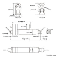 50MM Hub Linearantrieb IP67 Wasserdicht & Leise mit Eingebauter Hall Effekt Sensor (Modell 0041933-1)