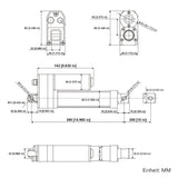 3500N IP67 Wasserdichter Linearantrieb mit Magnetischer Endschalter – 250 mm einstellbarem Hub (Modell 0041937-3)