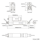 1000MM 3500N Wasserdichter Linearantrieb mit IP67 Schutzart für Außen (Modell 0041947)