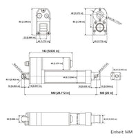 500MM 3500N Wasserdichter Linearantrieb mit IP67 Schutzart für Außen (Modell 0041942)