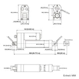 500MM 3500N Wasserdichter Linearantrieb mit IP67 Schutzart für Außen (Modell 0041942)