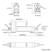 30MM 3500N Wasserdichter Linearantrieb mit IP67 Schutzart für Außen (Modell 0041932)