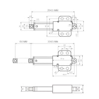 150MM Hub 188N Kleiner Kompakter Linearantrieb perfekt für enge Räume (Modell 0041749)