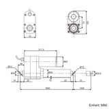 Schwerlast-Linearantrieb mit Einstellbaren Magnetischen Endschaltern - Max.Schubkraft 3000N, Hub 1500 mm (Modell 0041556-3)