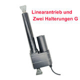 Hochleistungs-Linearantrieb mit einstellbarem Hub und Magnetkontaktschaltern - Max. Schubkraft 12000 N, Hub 400 mm (Modell 0041608-3)