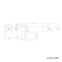 8000N 600MM Hub Schwerlast Linearantrieb Präzise Steuerung mit Potentiometer (Modell 0041546-2)