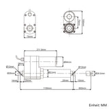 5000N 800MM Hub Schwerlast Linearantrieb Präzise Steuerung mit Potentiometer (Modell 0041547-2)