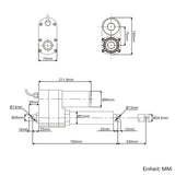 8000N 500MM Hub Schwerlast Linearantrieb Präzise Steuerung mit Potentiometer (Modell 0041545-2)