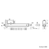 2000N Mikro-Industrie-Linearantrieb mit Fernbedienung und einstellbaren Magnetsensoren (Modell 0043083-3)