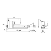 200MM 12V 24V 2000N Elektrischer Linearantrieb mit eingebautem Potentiomete (Modell 0041665)