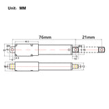 21MM 12V 188N Mikro Elektrischer Linearantrieb Mini Elektrozylinder H (Modell 0041643)