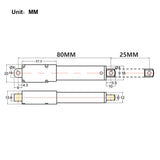 25MM 6V 12V 188N Mikro Elektrischer Linearantrieb Mini Elektrozylinder G (Modell 0041624)