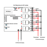 4 Kanälen WIFI / Bluetooth Funk Fernbedienung Schalter für Vorhang/Motor/Linearantrieb (Modell 0022015)