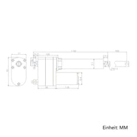 900MM 12V 24V 12000N Schwerindustrie Elektrischer Linearantrieb Elektrozylinder C2 (Modell 0041614)