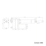 900MM 12V 24V 12000N Schwerindustrie Elektrischer Linearantrieb Elektrozylinder C2 (Modell 0041614)