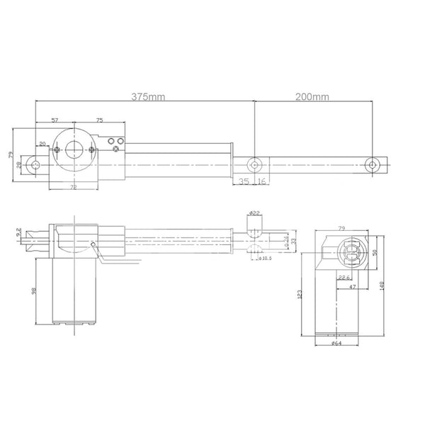 200MM 12V 24V Mini Elektrozylinder Stifttyp Linearantrieb E (Modell 00 –  Linearantrieb Onlineshop