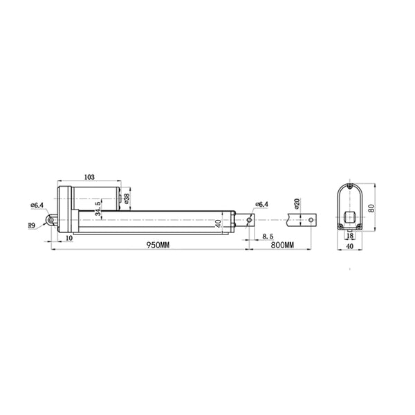 800mm / 1000mm Linearantrieb 2000N – DC 24V, Linearaktor Für CNC & Co., Made In China