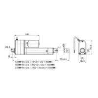 50-500MM A2 Linearantrieb Schieberegler Kit mit externem 10K-Potentiometer