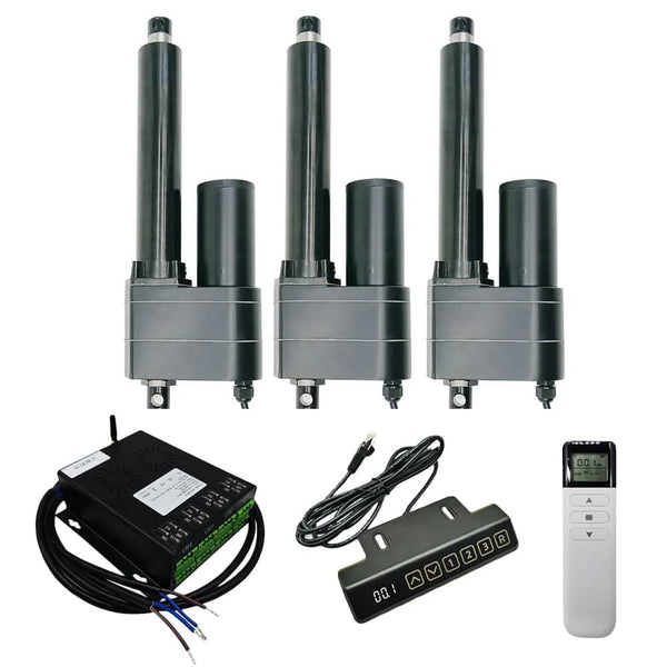 Drei 50MM-600MM Industrie Elektrischer Linearantriebe Synchronsteuerungskit