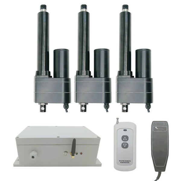 Drei 50MM-600MM Industrie Elektrischer Linearantriebe Synchronsteuerungskit
