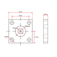 Fester Kopfemontage Quadratische Flachplattenhalterung für Linearantrieb B