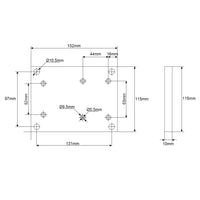 Fester Unterseite Montage Quadratische Flache Platten Halterung für Elektrischer Linearantrieb C (Modell 0043076)