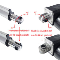 Option 90-Grad-Drehung für Front- und Rücksteckverbinder des Linearantriebs B (Modell 0044113)