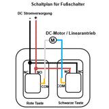 Momentan Doppel-Fußschalter / Fußpedal für DC-Linearantrieb / Motor