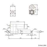 Schwerlast-Linearantrieb mit 100 mm einstellbarem Hub und magnetischen Reed-Sensoren, max. 8000 N (Modell 0041541-4)