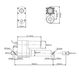 Schwerlast-Linearantrieb mit Einstellbaren Magnetischen Endschaltern - Max.Schubkraft 8000N, Hub 250 mm (Modell 0041553-3)