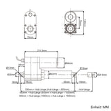 Zwei 700MM-1000MM 5000N Industrie Elektrischer Linearantriebe Synchronsteuerungskit (Modell 0043053-2)