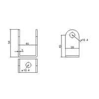 Halterung Befestigungswinkel E für Elektrischer Linearantrieb (Modell 0043008)